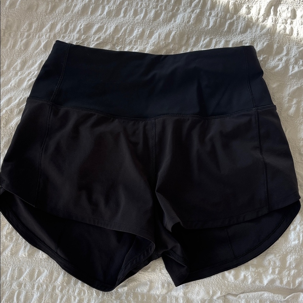 lululemon athletica Black Women's Athletic Overlay Shorts - Picture 3 of 8